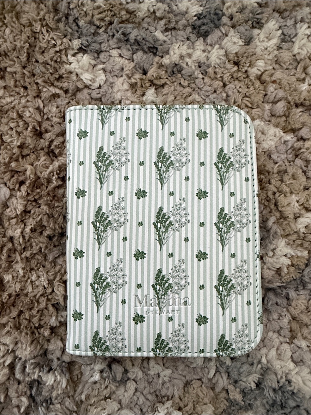 Martha Stewart White and Green Floral Organizer